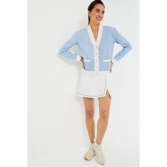 Tuckernuck Sport Sweater Women’s M Light Blue Cable Charley Cardigan Knit - Picture 3 of 10